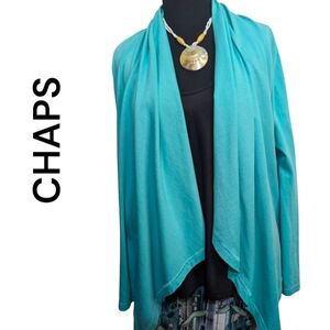 CHAPS | Cardigan Waterfall lightweight Sweater | Mint  | Medium